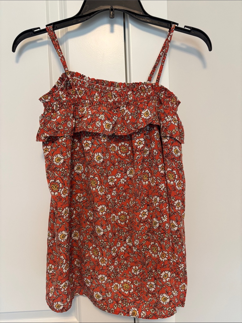 Hayden girls Rust Floral Ruffle Cami Top